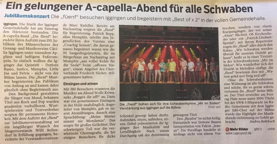 Artikel aus der Gmünder Tagespost vom 29.10.2018