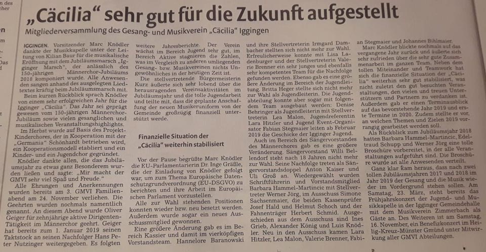 Artikel aus der Remszeitung vom 16.02.2019