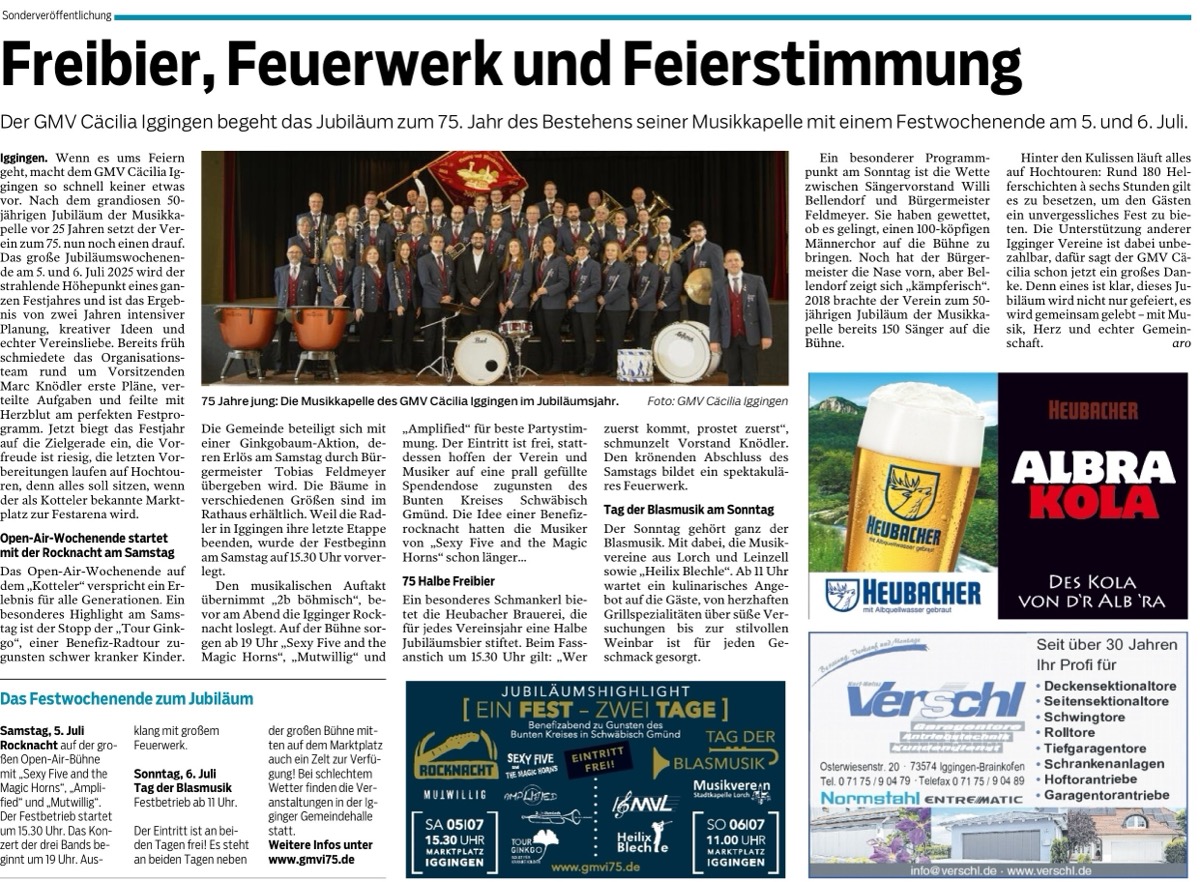 Artikel aus der Gmünder Tagespost vom 04.07.2025