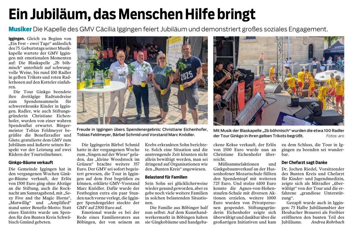 Artikel aus der Gmünder Tagespost vom 07.07.2025